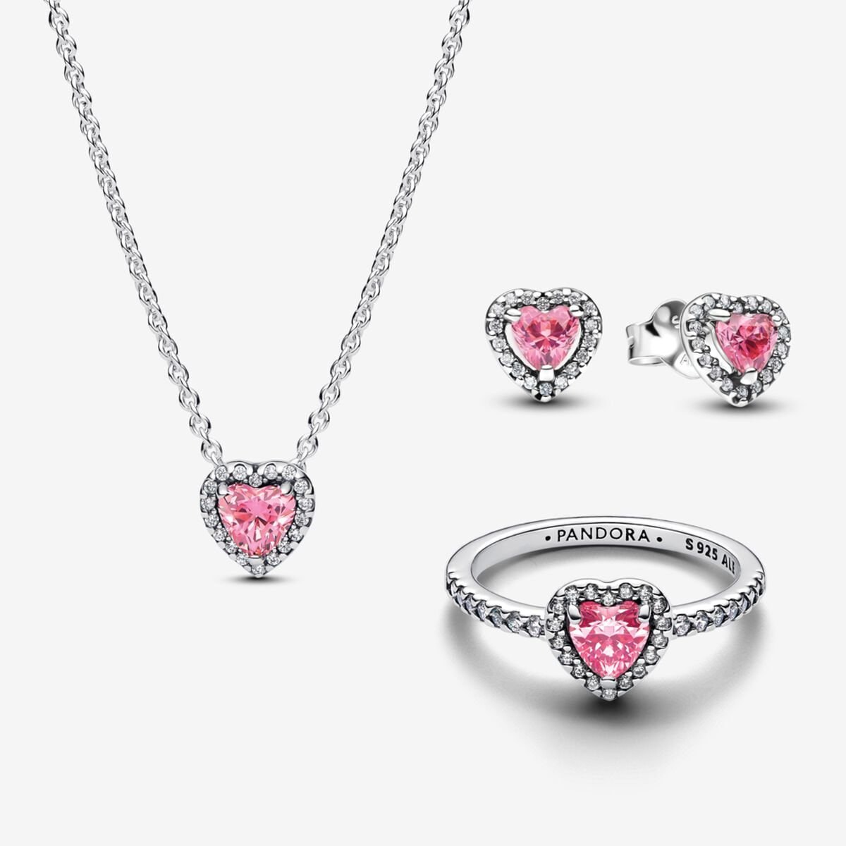 Pink Heart Jewelry Set