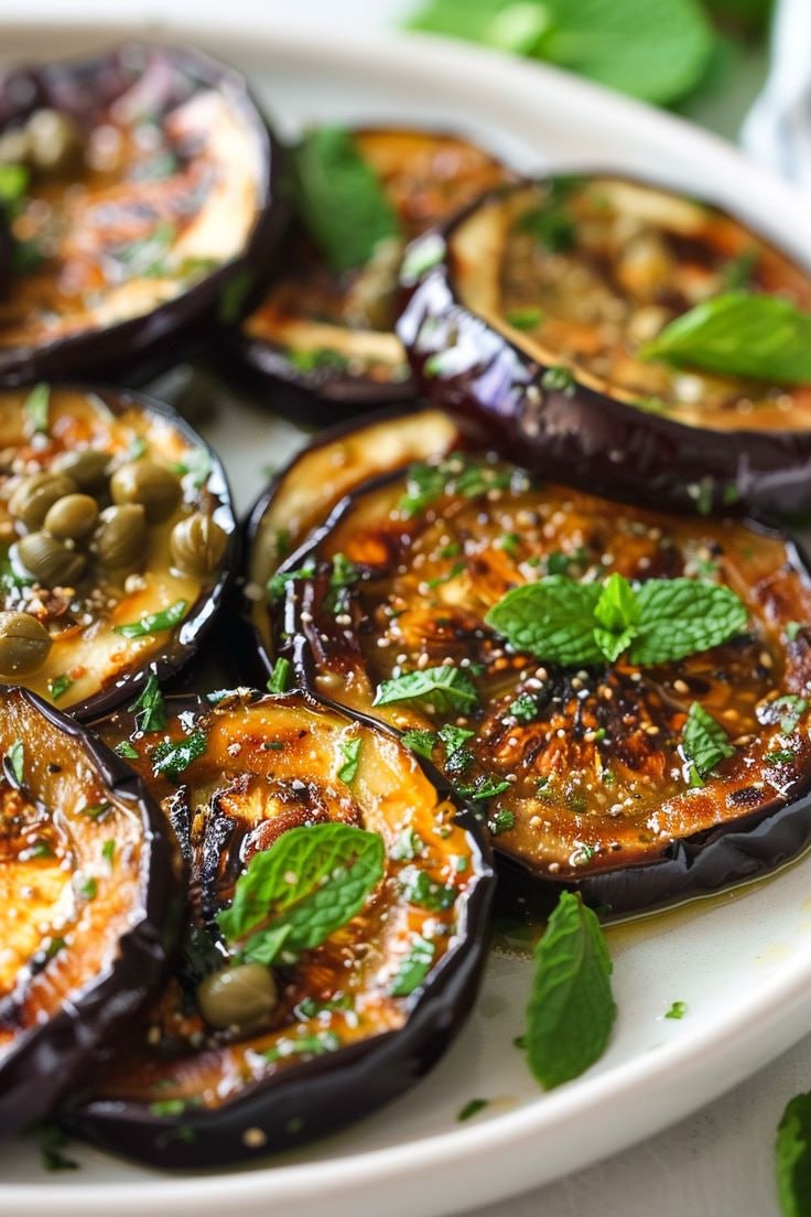 Marinated Eggplant with Capers and Mint
