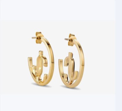 JC initial hoop earrings